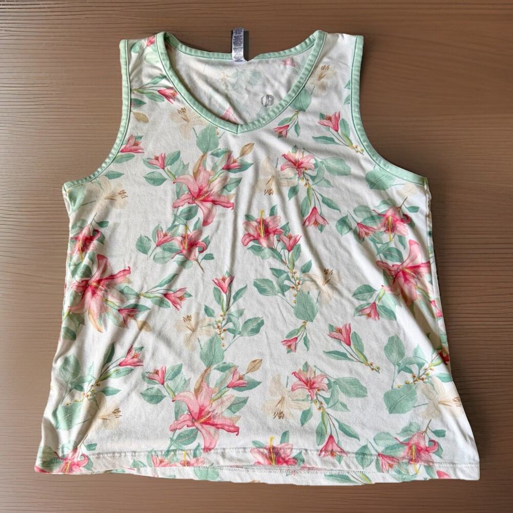 Flora Nikrooz Floral Pajama Lounge Set Robe Tank Pants Cottagecore Romantic Sz M - Picture 12 of 16